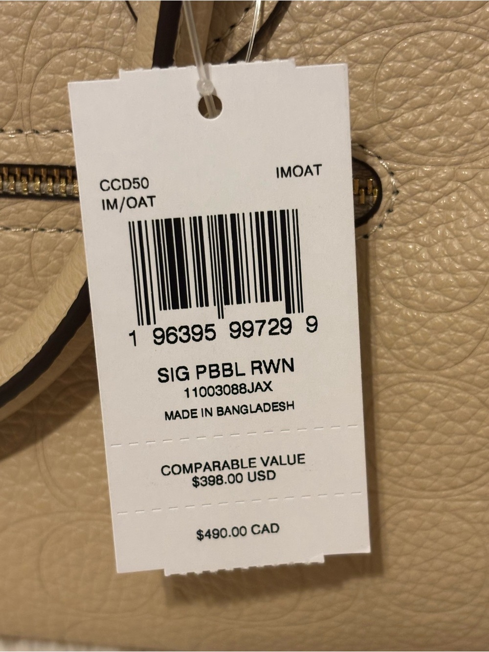 NWT Coach Rowan Leather Satchel and Card Case Wallet Set - Oat - Picture 2 of 15